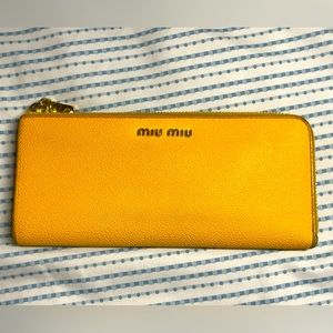AUTH miu miu wallet Purse logo leather
